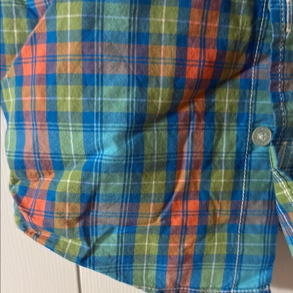 JK Designs Blue and Green Button Down Shirt - Picture 2 of 4
